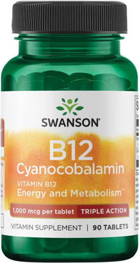 Swanson Triple Action Vitamin B-12 1Vitamin 000 mcg 90 Tabs