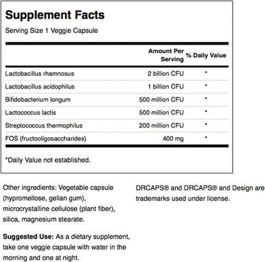 Swanson Probiotic Complex 4.2 Billion CFU 5-Strain Digestive Health Fat Metabolism Satiety Prebiotic FOS Complex Supplement 120 Veggie DRcaps