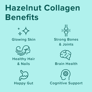 Vanilla Hazelnut Collagen Bundle GrassFed Hazelnut Collagen with Lions Mane Mushroom Vanilla Collagen with Tremella Mushroom Hair Skin Nails Gut Health and Joint Health Benefits