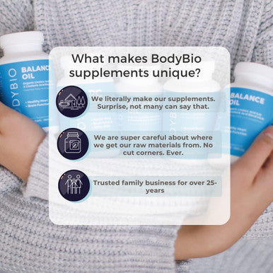 Bodybio Balance Oil - Essential Fatty Acids Omega 3 & 6 - Cold Pressed, Vegan, Organic Safflower And Flax Seed Oil Blend For Brain & Mood Support And Cellular Health, 16 Oz