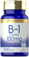 Carlyle Vitamin B-1 | 100Mg | 300 Tablets | Non-Gmo And Gluten Free Thiamin Supplement