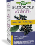 Nature's Way Sambucus Immune Elderberry Lozenges with Echinacea, Zinc, and Vitamin C, 30 Count