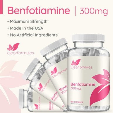 High Absorption Vitamin B1 Benfotiamine 300Mg - Benfotiamine Supplement For Glycation Heart And Nerve Support - Vegan Non-Gmo & Gluten Fat Soluble Thiamine B1 Supplement (180 Servings)