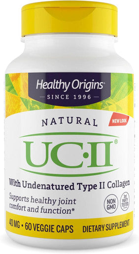 Healthy Origins - Natural UC II x 60 Vegetable Capsules | Joint Health Supplement | Type II Collagen | Gluten-Free | Soy-Free | Dairy-Free