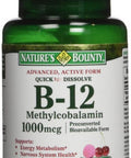 Nature's Bounty B-12 1000 Mcg Microlozenges Natural Cherry Flavor 60 Ea (Pack Of 4)