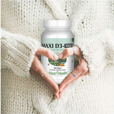 Maxi Health Vitamin D3 1000 IU - for Healthy Muscle Function Bone Health and Immune Support 360 Tablets Best Kosher Supplement for Adults