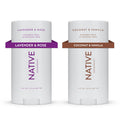 Native Deodorant | Natural Deodorant For Women And Men Aluminum Free With Baking Soda Probiotics Coconut Oil And Shea Butter | Coconut & Vanilla And Lavender & Rose - Variety Pack Of 2