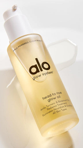 Alo Head-to-Toe Glow Oil | Glow-Boosting Natural Dry Body Oil | Jojoba, Amla, Aloe & Vitamin E | Hydrates & Nourishes Skin | Citrus Scent | 3.2 Oz