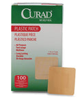 Curad Plastic Adhesive Bandages 1.5" x 1.5" Not Made from Natural Rubber Latex Pack of 1200