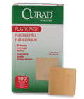 Curad Plastic Adhesive Bandages 1.5" x 1.5" Not Made from Natural Rubber Latex Pack of 1200