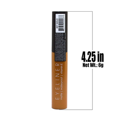 Italia Deluxe Makeup 1 Classic Liquid Eyeliner 207 Matte Gold Eye Liner Vitamin E ZipBag