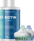 Biotin Shampoo And Conditioner With Scrubbers - Hair Shampoo Brush And Scalp Exfoliators With Volumizing Shampoo And Conditioner Set Made With Rosemary Essential Oil And Biotin For Thinning Hair 8Oz