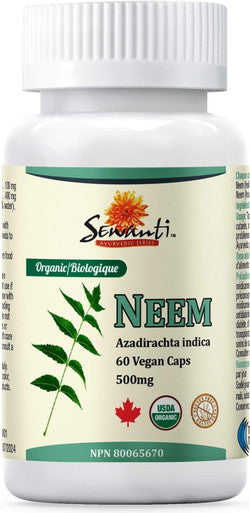 Sewanti Organic Neem Healthy Skin, Acne, Clear skin, Skin Issues NPN 80065670, 60 Vegan High Potency Extract Capsules