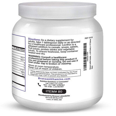 Bronson Lecithin Granules (Powder) 7500 Mg, 1 Lbs (454 Grams, Or 16 Ounces)