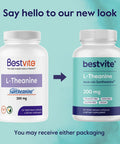 Bestvite L-Theanine 200mg with Patented and Clinically Studied Suntheanine (60 Vegetarian Capsules) - No Stearates - Vegan - Non GMO - Gluten
