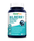 Bilberry Extract 2500mg 200 Vegetarian caps (Non-GMO & )