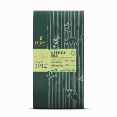 Luxmi Estates Green Tea Assortement Pack of 6 | 3 Midnight Bloom Jasmine Green Tea & 3 Citrus Sky | 25 Tea Bags (50g) Pack | Organic Tea