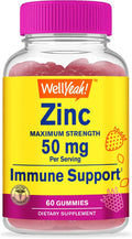 Zinc Gummies 50 Mg - Supports Healthy Immune Function And Antioxidant Health - Natural Berry Flavor - Gluten-Free, Gmo-- Chewable Gummy Dietary Supplement - 60 Gummies