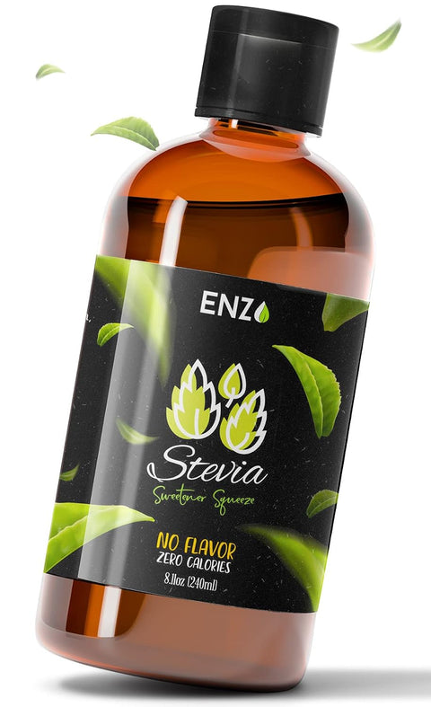 Enzo Liquid Stevia Drops Our Zero Calories Sweetener (4oz 800 Servings/Bottle) Toffee Caramel All Natural flavoring with No Artificial Additives & Filler Ingredient