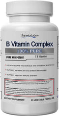Superior Labs B Vitamin Complex Superior Absorption 100 NonGMO Safe from Additives Stearates Gluten and Other Allergens Regulate Digestive System and Support Metabolism 60 Vegetable Caps