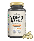 Amandean Vitamin D3 K2. Vegan D3 5000 iu from Algae. All- MK-7 K2. 120 Softgels. Plant-Based & Carrageenan Free. Organic Coconut Oil Blend. Vit D + K for Mood, Bones, Heart, Teeth, Immune Health.