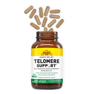 Country Life Ageless Theory Telomere Support - Certified Gluten Free - Certified Vegan By Ava Certified Igen