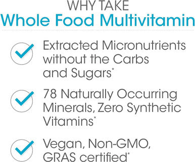 Silver Fern Whole Food Daily Multi Vitamin W/Trace Mineral Blend Supplement - 2 Bottles - 60 Vegicaps Each - 60 Day Supply - Natural, Non-Gmo, Vegan, Multivitamin For Men & Women - Zero Synthetics