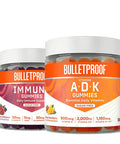 Bulletproof Vitamins A+D+K, 60 Sugar-Free Gummies, Strawberry Orange Flavor | Immune Sugar-Free Gummies, 60 Count, Elderberry Raspberry Flavor