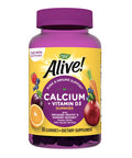 Nature's Way Premium Calcium + D3 Gummy + Orchard Fruits/Garden Veggies Blend, 60 Cherry & Strawberry Gummies
