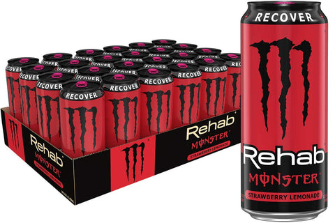Monster Rehab Tea + Lemonade + Energy, Energy Drink 15.5 Ounce | Energy Iced Tea, Pack of 15