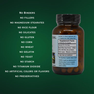 Barlowe's Herbal Elixirs Mondia Whitei Herbal Powder 525mg Per Capsule 60 Vegan Capsules Glass Bottle Stearate Free Additive Free