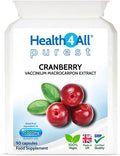 Cranberry 10,000mg 90 Capsules (V) . Purest: no additives, Vegan Capsules (not Tablets). Made in The UK by Health4All