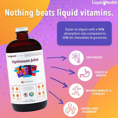 Liquidhealth Optimum Joint Glucosamine Chondroitin Supplement & Daily Multi Mineral Liquid Multivitamin Bundle for Men & Women - Sea Trace Minerals Bone & Joint Health Immune Support Vegan Non-GMO