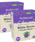 NuNaturals White Stevia Powder Packets SingleServe Zero Calorie Sugar Substitute 100 count