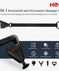 Heh Version Deep Tissue Massage Gun For Back, Shoulder, Neck, Feet, Professional Muscle Percussion Massager With Belt, Fits To Athletes Fitness Enthusiasts, 16 Speed Levels Includes 4 Heads