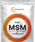 Micro Ingredients MSM(Methylsulfonylmethane) Powder1 KG | 2000mg Perserving MSM Crystal Powder Fortified with Vitamin C Bioactive Source of Sulfur Joint Health Support & Hair Growth Vegan Non-GMO