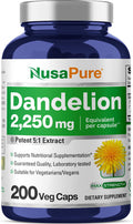 Nusapure Dandelion Root Extract 2250Mg 200 Veggie Capsules (Non-Gmo)