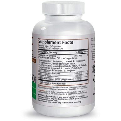 Bronson Probiotic 50 Billion Cfu + Prebiotic With Apple Polyphenols & Pineapple Fruit Extract Vitamin C Powder Pure Ascorbic Acid Soluble Fine Non Gmo Crystals