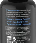 Zinc Picolinate 50mg with Organic Coconut Oil Highly Absorbable Zinc Supplement for Healthy Immune Function NonGMO Verified Gluten Soy 60 Liquid Soft gels