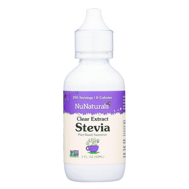 Nunaturals Clear Extract Stevia Plant-Based Sweetener Plastic Bottle 2 oz