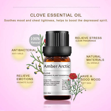 Clove Essential Oil, 100% Pure Natural Aromatherapy Essential Oil for Diffuser, Massage, SPA (10ML)