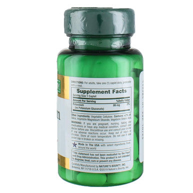 Nature's Bounty Potassium Gluconate 99Mg 100 Caplets (Pack Of 4)