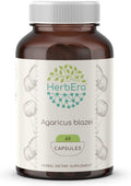 HerbEra Agaricus Blazei 60 Capsules, 500 mg, Agaricus (Agaricus blazei murill) Dried Mushroom (60 Capsules)