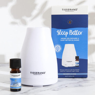 Tisserand Aromatherapy | Sleep Better | Aroma Spa Diffuser With Lavender, Jasmine & Sandalwood Diffuser Oil | 100% Pure Essential Oil Diffuser Set | 1 X 9Ml