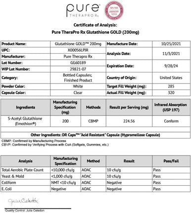 SAcetyl Glutathione Gold 60 DRcaps AcidResistant 200mg Per Capsule Patented Acetylated Form of Glutathione Emothion 2 Month Supply Zero Fillers / Flow Agents Pharmaceutical Grade