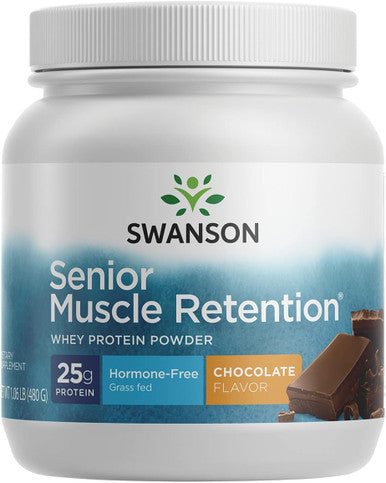 Swanson Senior Muscle Retention Protein Powder - Chocolate 1.06 lb (480 g) Pwdr