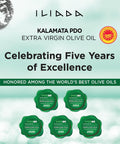 Iliada Kalamata PDO Extra Virgin Olive Oil, 3Lt | Multi-Awarded | Single Region 100% Greek | Monovarietal Koroneiki | Cold Press | Polyphenol Rich | Chef's Favorite