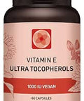 Vitamin E 1000 IU Ultra Tocopherol 450mg Vitamin E Vegan All 4 Tocopherols Alpha Tocopherol + Beta Tocopherol + Gamma Tocopherol + Delta Tocopherol Unique d Alpha (180)