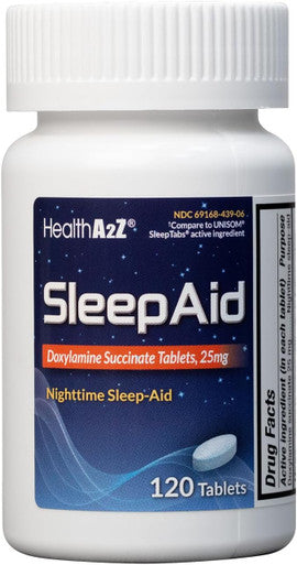 HealthA2Z Nighttime Sleep Aid Doxylamine Succinate 25mg 40 Counts