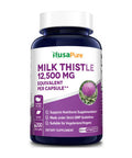 NusaPure Milk Thistle Extract 12500mg 200 Veggie Capsules (Vegetarian,Organic Milk Thistle, 50:1, Non-GMO, ) Max Strength - Standardized 80% Silymarin